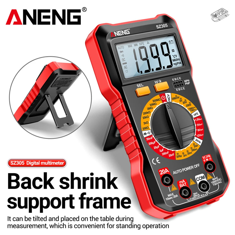 ANENG SZ304 SZ305 Digital Multimeter Capacitor Testers 1999 Counts Smart Voltmeter AC/DC Votage Current Resistance Ohm Test Tool