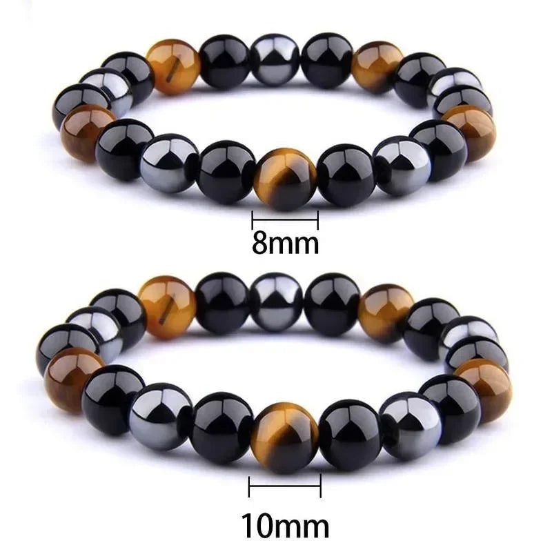 Women's Lymphatic Detoxification Bracelet Tiger's Eye Hematite Natural Stone Bracelet Men's Weight Loss Bracelet Health Jewelry