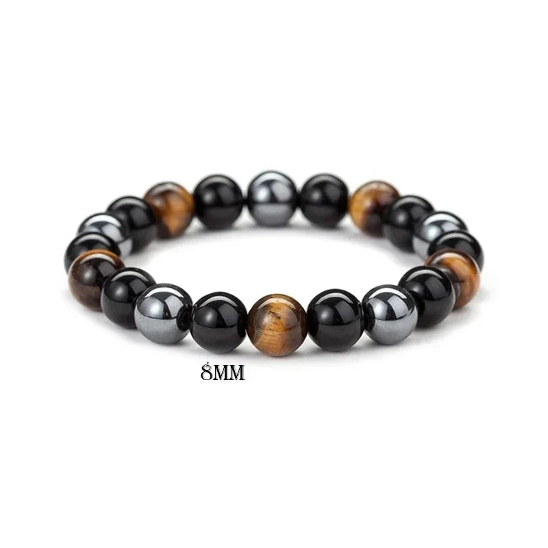 Women's Lymphatic Detoxification Bracelet Tiger's Eye Hematite Natural Stone Bracelet Men's Weight Loss Bracelet Health Jewelry